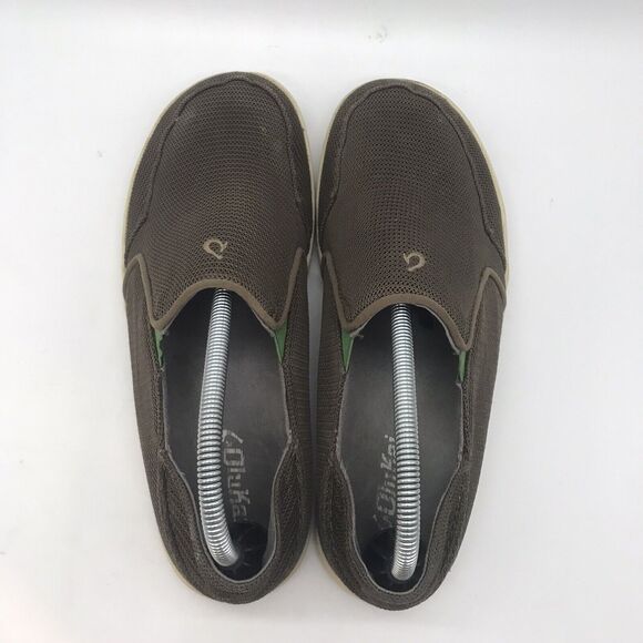 OluKai Nohea Mesh Slip On Loafer Taupe Brown Men\'s size 8 Deck Shoe (10188-13AP) main image 8